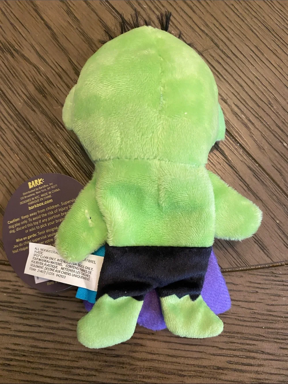 Bark Green & Purple Plush Dog Toy